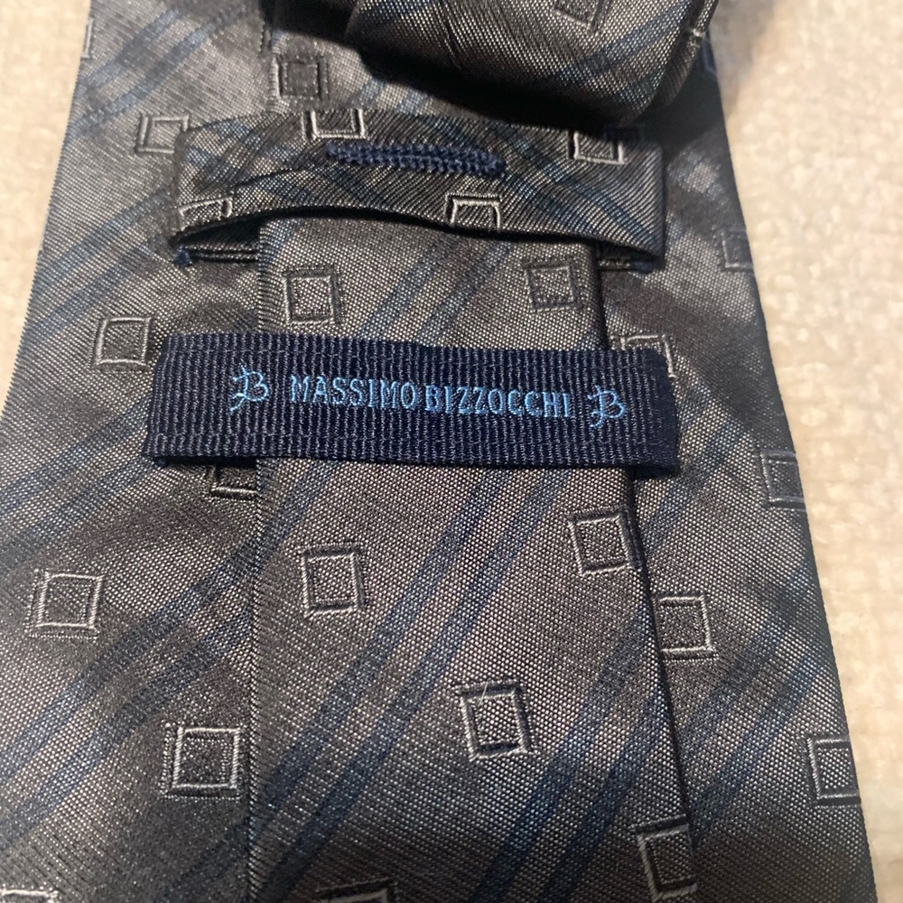 Massimo Bizzocchi grey and black slight grey blue Patterned Tie